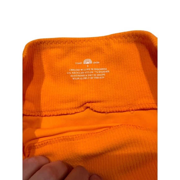 Toast Swim X Free People Signature Banded Waist Nectarine Rib Small Orange - Picture 5 of 7